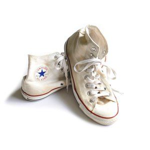 White Converse Chuck Taylor High Top Sneakers 9